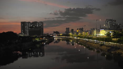 Sunset-sky-over-urban-riverside