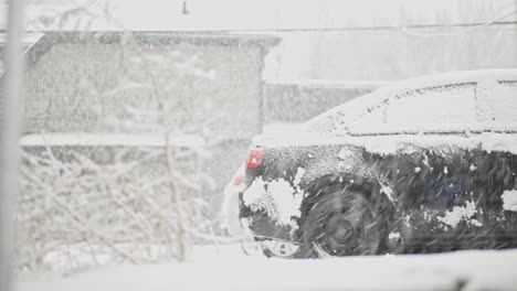 Cars-Covered-With-Snow-During-Blizzard-In-Winter