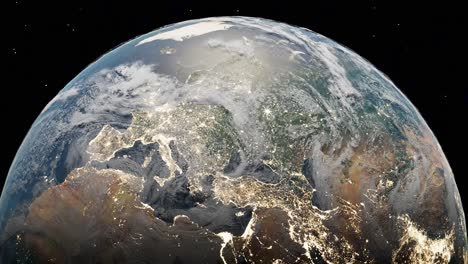Glimpse-from-outer-space-of-our-fragile-earth-turning-around-its-axis