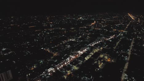 Victoria-Island,-Lagos-Nigeria--December-20-2022:-Cityscape-of-Victoria-Island-at-Night-time-with-traffic,-a-luxurious-business-and-residential-district-in-Lagos