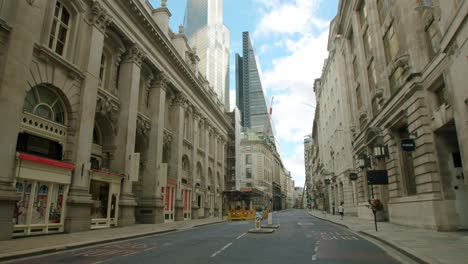 Deserted-Cornhill-street-in-The-City-of-London-with-22-Bishopsgate-and-Tower-42-skyscrapers,-during-the-COVID-19-lockdown-pandemic-2020