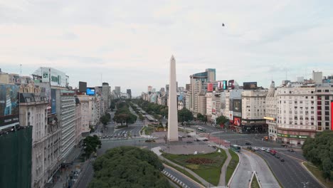 Aerial-view-of-the-obelisk-sited-in-Buenos-Aires-city-downtown