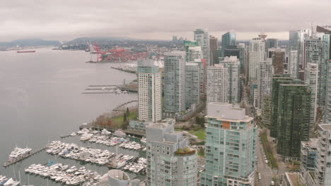 Aerial-view-over-Coal-Harbour-in-downtown-Vancouver