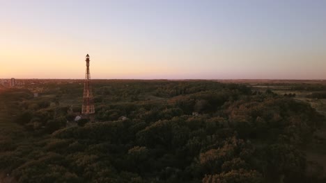 Faro-Recalada-Lighthouse-Surrounded-By-Dense-Foliage-In-Monte-Hermoso,-Buenos-Aires-Province,-Argentina