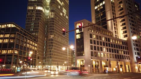 Time-Lapse-Of-Modern-Skyline-In-Berlin-At-Vibrant-Breitscheidplatz