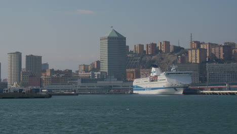 Genoa-or-Genova-skyline,-Matitone-building-modern-city-view