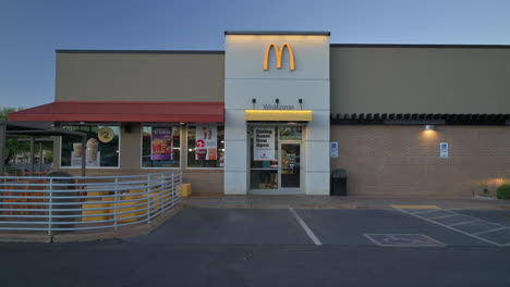 McDonald's-restaurant-sign-saying-Dining-Room-Now-Open-post-Covid-pandemic-getting-under-control