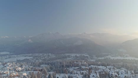 Winter-Landscape-At-The-Zakopane-Town-Near-Mountains-In-Poland