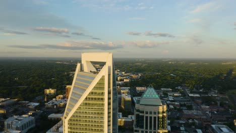 Skyscrapers-in-Charlotte,-North-Carolina.-Drone-Shot