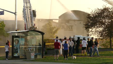 People-Watching-Mississauga-Fire-Service-Fighting-A-Fire-At-A-Restaurant-In-Toronto