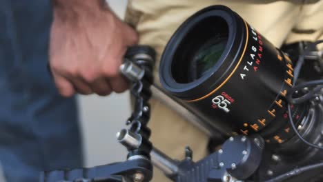 Atlas-Orion-Series-65mm-Anamorphic-Prime-Lens-On-Arri-Alexa-Held-By-Cameraman