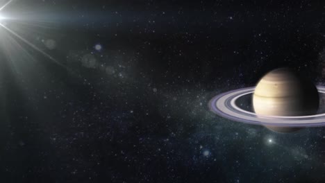 El-Planeta-Saturno-En-Estilo-De-Dibujos-Animados-Gira