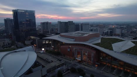 aerial-push-at-sunrise-into-nashville-tennessee