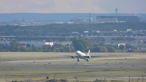 Close-up-of-plane-take-off-resuming-flight-after-virus-touristic-restrictions