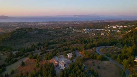 Aerial-view-of-Zia-and-surrounding-area,-Kos,-Greece