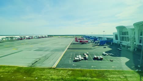 A-static-shot-of-Air-Asia-flights-at-the-airport-along-with-other-flights