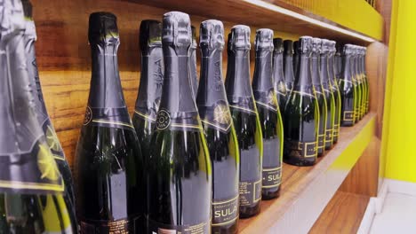 A-close-up-shot-of-neatly-arranged-beverage-bottles