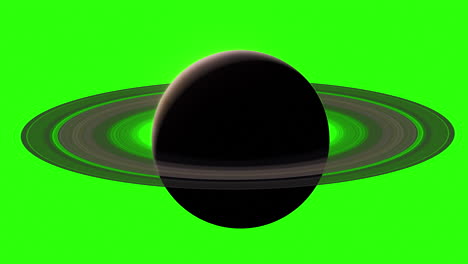 Green-Screen-Planet-Saturn-Mit-Ringen,-Die-Von-Nacht-Zu-Tag-Gehen,-Mit-Benutzerdefiniertem-Hintergrund---3D-CGI-Animation-4k