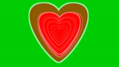 Rote-Liebesherzen-Unterzeichnen-Symbolikonenanimationskarikatur,-Die-Auf-Grünem-Bildschirm-Für-Valentinstag--Oder-Muttertagskonzept-4k-Videoanimationsgrafiken-Schlägt