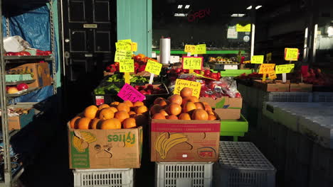 Plano-General-De-Un-Puesto-De-Frutas-Y-Verduras-En-La-Avenida-Danforth-En-Toronto