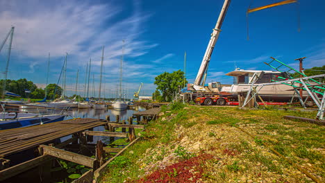 Crane-putting-a-boat-in-the-water