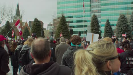 Singer-in-front-of-crowd-Calgary-Protest-5th-Feb-2022