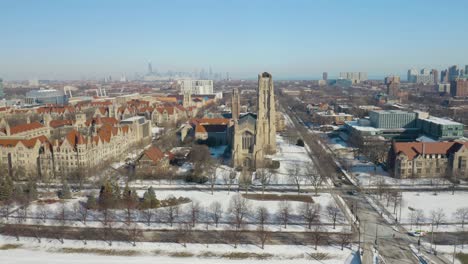 Campus-De-La-Universidad-De-Chicago-En-Invierno