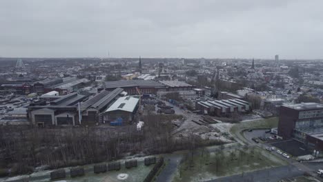 Vista-Aérea-De-La-Ciudad-De-Bochum,-Alemania