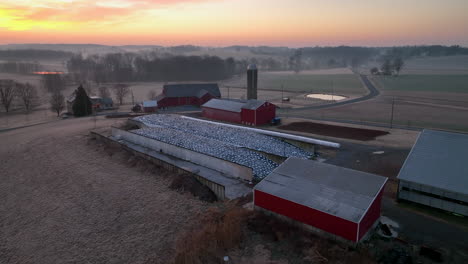 Rising-aerial-of-rural-farm-scene-in-USA