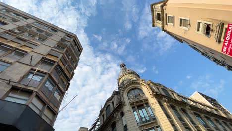 Rosario-Argentina-images-of-the-city-skyline,-buildings-and-architecture-walk-through-the-gimbal-center-where-the-best-soccer-player-in-the-world-was-born