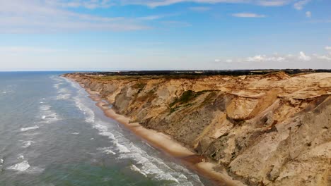Aerial-view-of-Rubjerg-Knude-by-the-North-Sea,-Denmark