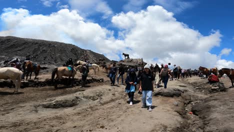 walking-uphill-to-the-top-of-Mount-Bromo-and-seen-horses-as-transportation-to-the-top-of-Mount-Bromo