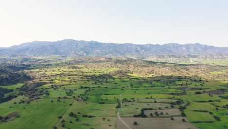 Aerial-landscape-of-Kyrenia-mountains-and-countryside-of-north-Cyprus