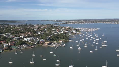 Aerial-view-of-Marina-in-Kogarah-Bay-at-San-Souci