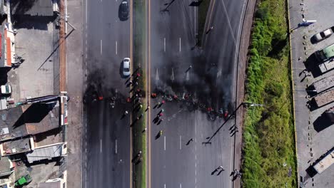 Protest-Auf-Der-Panamerikanischen-Autobahn-In-Ecuador