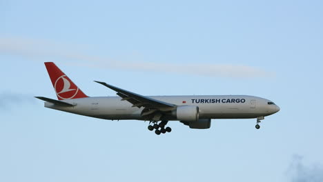 A-Turkish-Cargo-airliner-prepares-for-landing,-delivering-time-sensitive-cargo,-illustrative-editorial