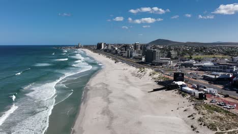 Famous-Bloubergstrand-beach-for-Red-Bull-King-of-the-Air-contest,-Cape-Town
