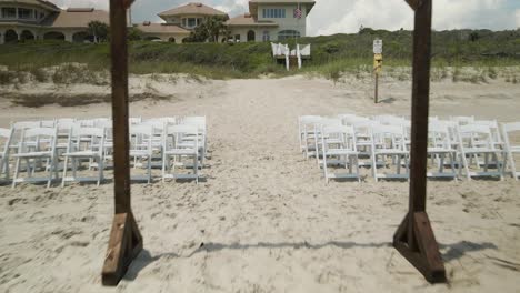 Wedding-ceremony-setup-awaiting-arrival-of-guests-on-seafront