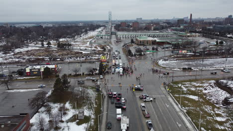 Protestors-Blocking-Intersection-in-Freedom-Convoy-Rally-Against-Covid-Vaccines