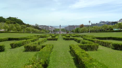 Ciudad-De-Lisboa-Con-Avenida-Da-Liberdade-Vista-Desde-El-Parque-De-Eduardo-Vii