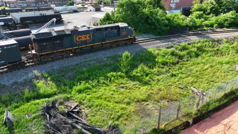 CSX-locomotive-diesel-engine-pulls-Amazon-Prime-freight-car