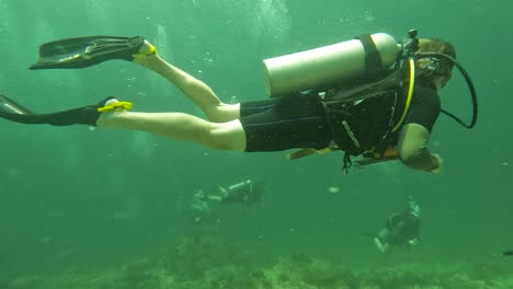 People-Scuba-Diving-In-Waters-Off-Koh-Lipe-In-Thailand