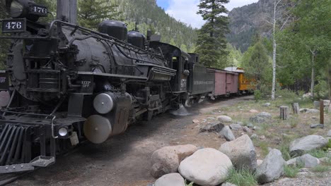 Locomotora-Realizando-Una-Purga-En-Una-Parada-De-Descanso-En-El-Bosque