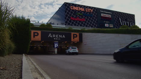 Cars-drive-into-the-Arena-Plaza-underground-garage