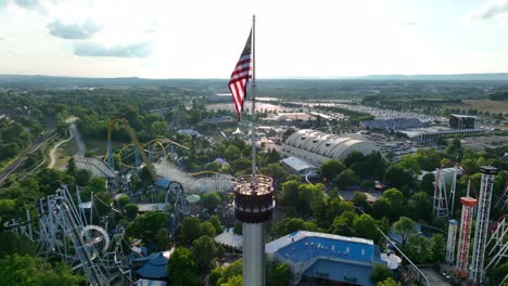 360-Grad-Luftaufnahme-Des-Kussturms-Im-Hershey-Park