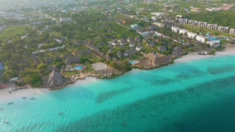 Nungwi-Beach,-Zanzibar---Tanzania---June-18,-2022---Various-resorts-on-the-coast-of-the-Indian-Ocean-in-Nungwi-Beach