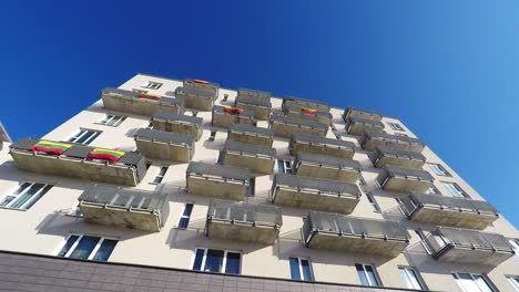 Lithuanian-national-flags-on-residential-buildings-on-a-sunny-day