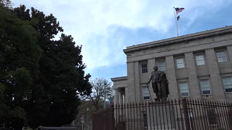 Pan-Shot-of-George-Washington-at-the-North-Carolina-State-Capitol