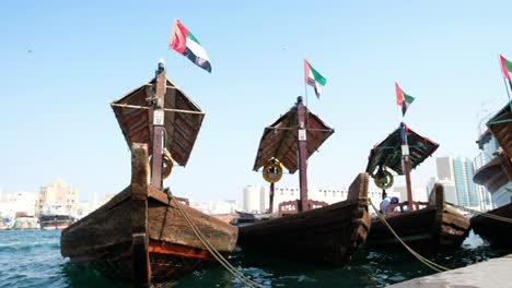 Traditional-Iconic-Abra-boat-in-the-all-famous-Dubai-Creek-in-4K-resoltion