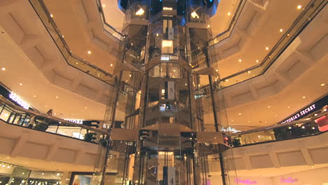 Water-tower-place,-Chicago,-United-States,-Usa,-shopping-center,-mall,-modern-architecture,-interior-design,-elevator,-ceiling,-people-shopping-in-stores,-famous-brands